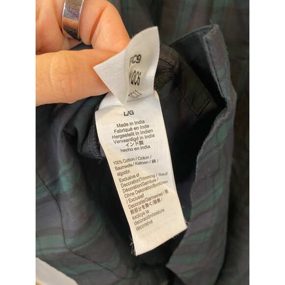 J. Crew Velvet Trimmed V Neck Tunic Black Watch Tartan Plaid Size Large New - Picture 8 of 8